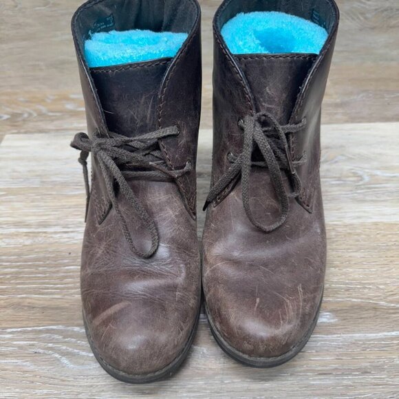 Clarks Bendable Brown Leather Ankle Lace Up Boots Women's Size 8.5 - Picture 2 of 6